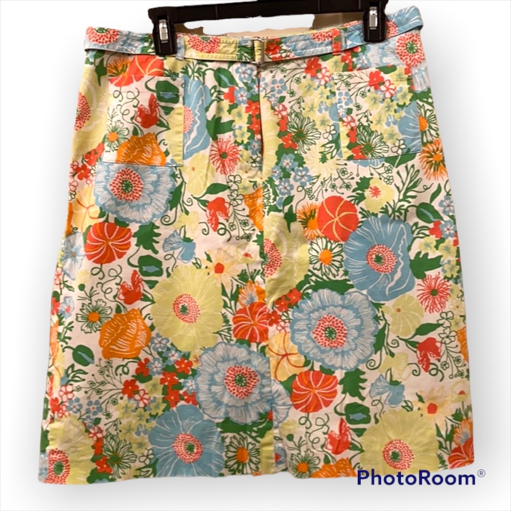 Talbots Skirt Golf Skirt Tennis Floral Blue Yellow Orange WM SZ 12 🏌️♀️🎾